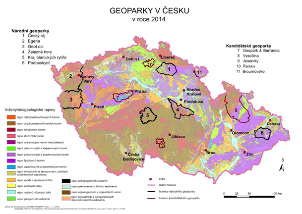 mapa geoparky
